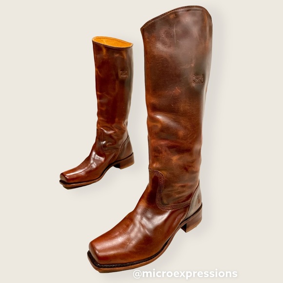 RARE Frye 150th ANNIVERSARY Cavalry 12L Cognac Leather Vintage Tall Campus Boot - Picture 16 of 16